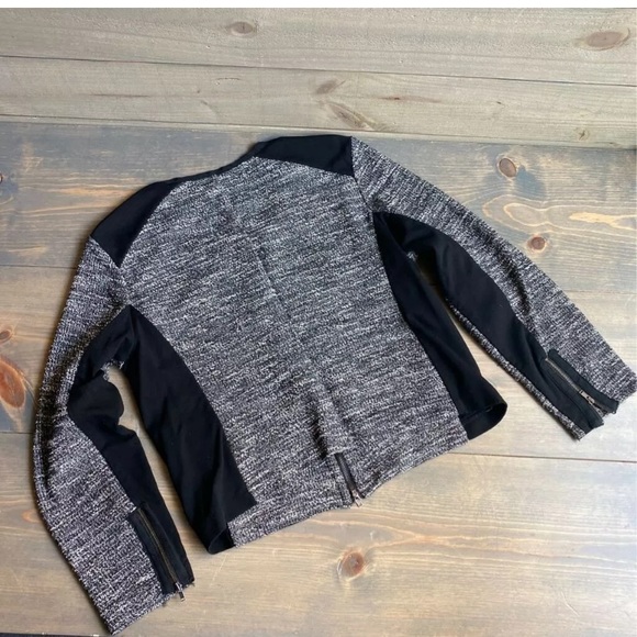 Eileen Fisher Jacket Tweed Color Block Cropped M - Picture 2 of 8